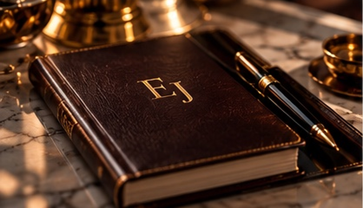 Luxury EJ journal and gold pen